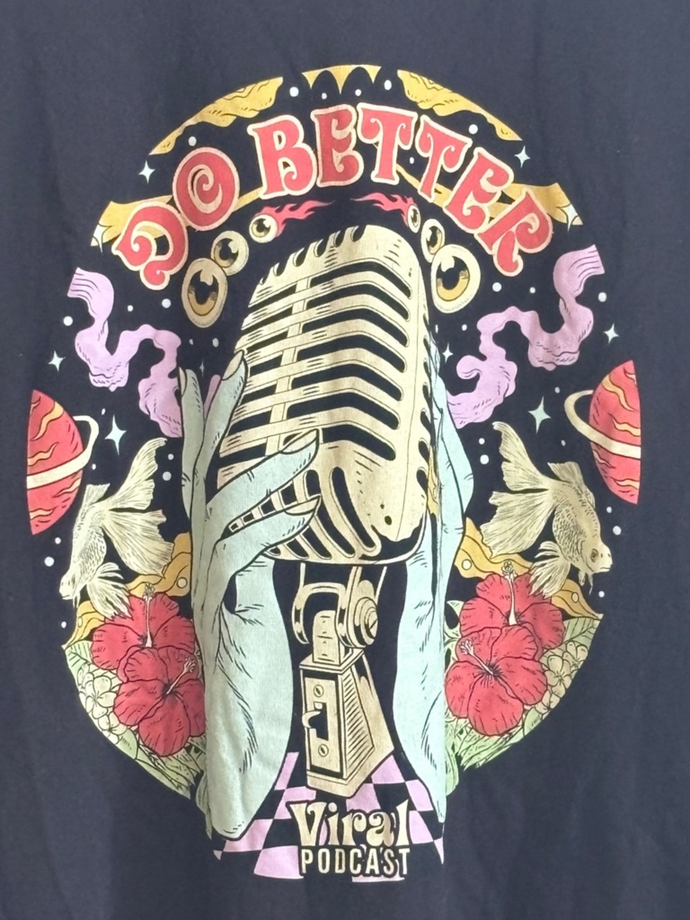 Viral Podcast Do Better Graphic Tee Black 3X Plus Size Oversized Podcast Shirt - Picture 2 of 3